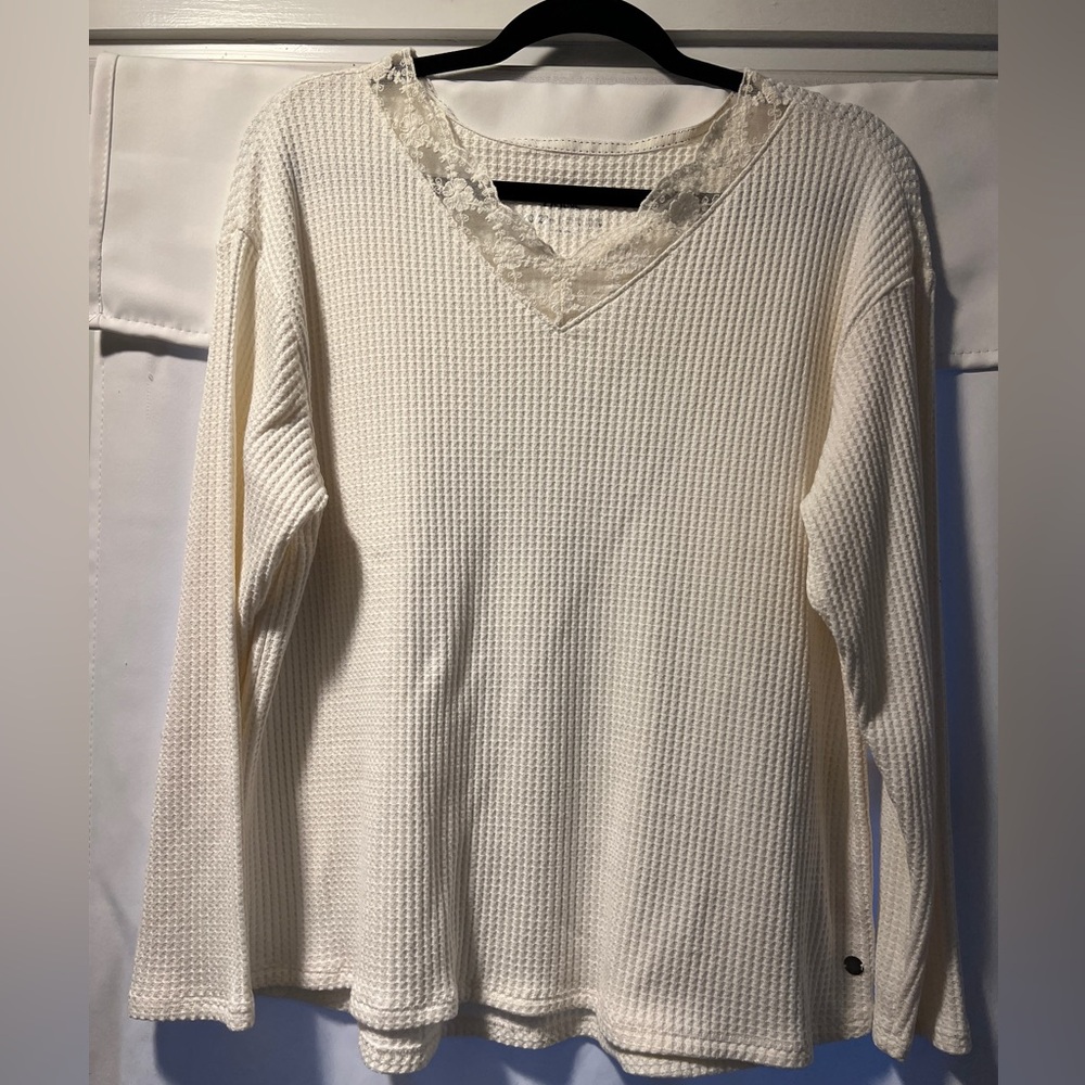 Justice waffle knit long sleeve shirt size 20-22 - Picture 3 of 8